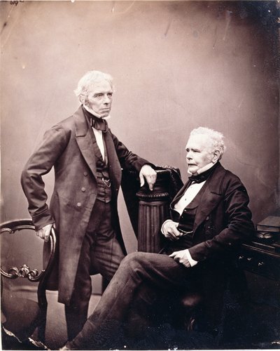 Michael Faraday und William Thomas Brande (sitzend), 1850er bis Mitte 1860er Jahre von English Photographer